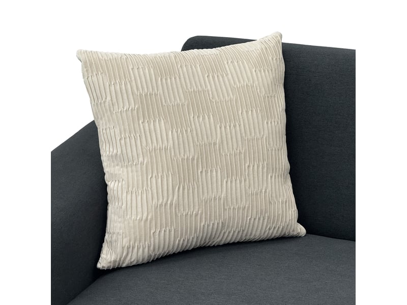  Canapé droit fixe 2 places gris foncé en tissu, ressorts ensachés et style scandinave pour le salon  - Conforama D
