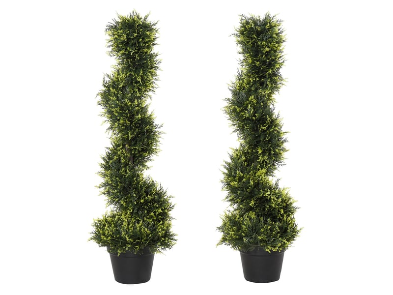  Plante artificielle cèdre en spirale avec pot plastique vert ø 18 x h 90 cm  - Conforama B