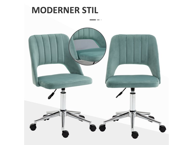  Chaise de bureau,49x60x79-91 cm,réglable et pivotante,polyester,vert  - Conforama D