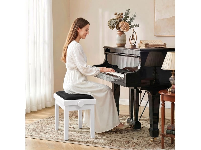  Banc de piano réglable en hauteur 45-56 cm homvra  - Conforama E