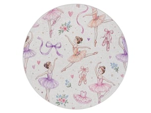 Tapis lavable bambino 61600 cercle ballerine pour les enfants antidérapant - crème rose cercle 80 cm