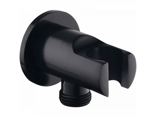 (noir)support de douchette à main, coude de raccordement mural avec support de douche, support rond pour pommeau de douche, coude de douche universel