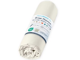 Drap housse 100% percale de coton 80 filscm² - grand bonnet 30 cm – fabrication européenne – doux, résistant – oeko-tex®