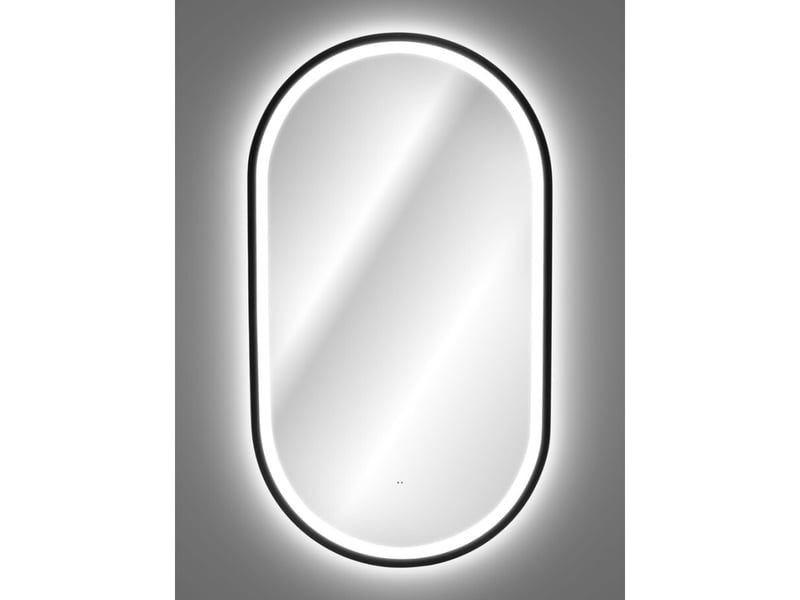  Miroir salle de bain led noir ovale 90x50 cm design  - Conforama D