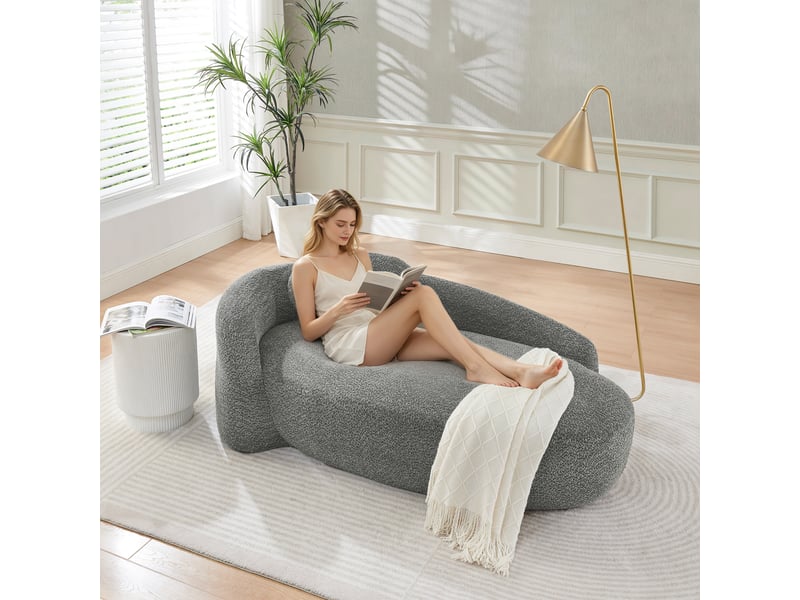 Canapé de salon, canapé tissu — en tissu polaire, pour chambre, pour salon, gris - Conforama W