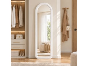 Miroir rectangulaire à poser coloris blanc <strong>NAHILIMI</strong> <strong></strong> - 160 cm x 50 cm