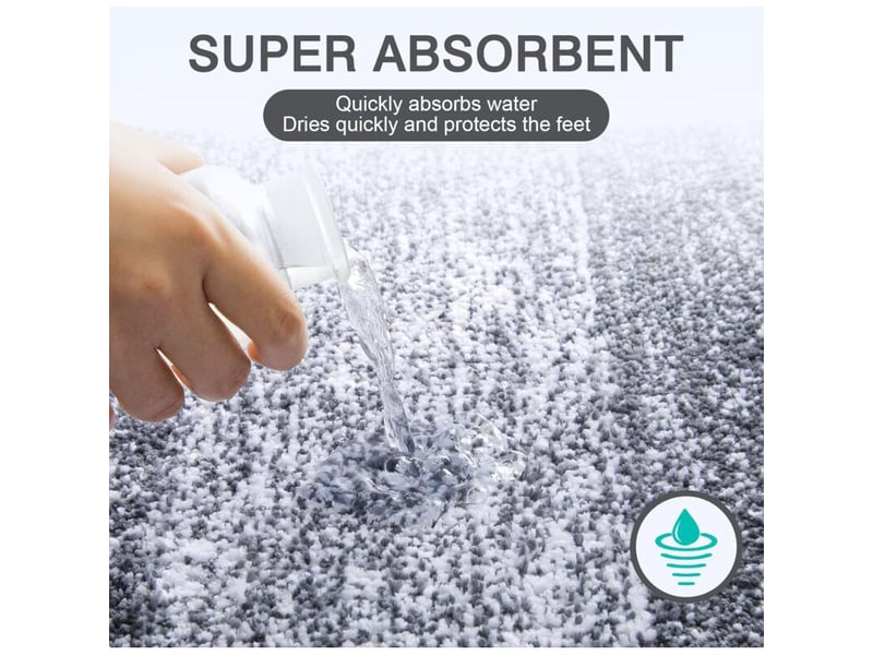  Tapis de bain en microfibre extra doux, tapis salle de bain antidérapant et lavable en machine, tapis de douche absorbant l'eau,4161cm  - Conforama D