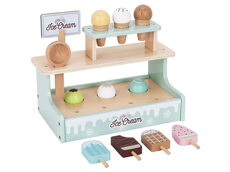  Marchande en bois tooky toy tj119 - stand de glaces 17 pièces 6972633377870 - Conforama E