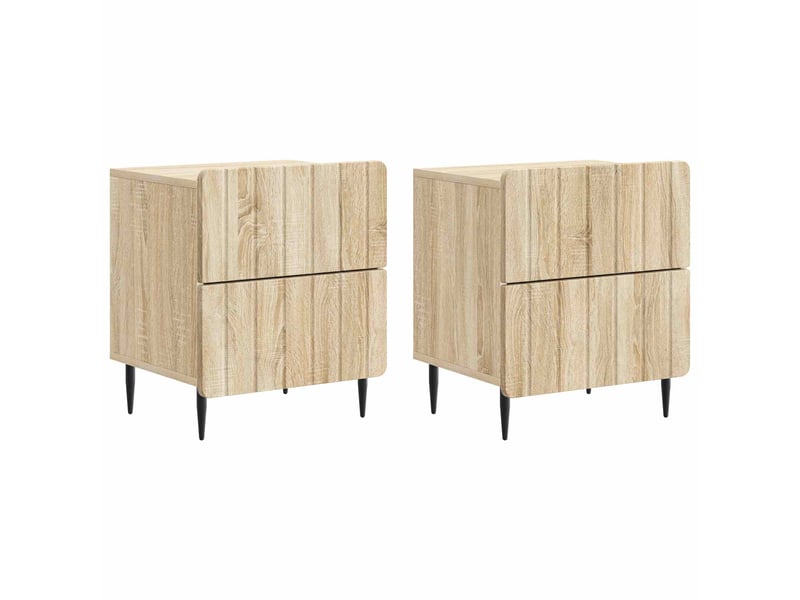 Table de chevet - cabinet de chevet - table de nuit 2 pièces chêne sonoma 43 x 34,5 x 49,5 cm - Conforama A