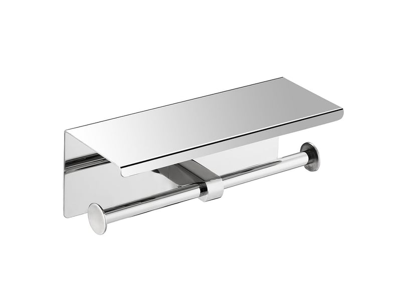  Porte-rouleau de papier toilette double avec étagère pour téléphone, miroir 8k brillant  - Conforama A