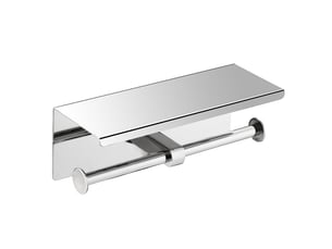 Porte-rouleau de papier toilette double avec étagère pour téléphone, miroir 8k brillant