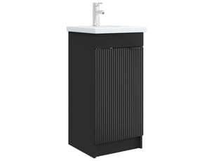 Meuble salle de bain avec évier, meuble de rangement noir 42x40x84.5 cm shl8556