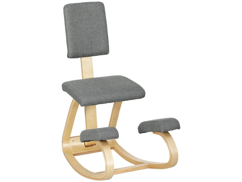  Chaise ergonomique à genoux, tabouret à genoux, chaise de santé pour la maison, le bureau et la méditation, grise  - Conforama A