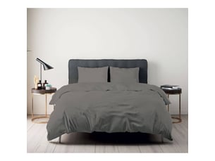 Housse de couette satin de coton versatin - gris - 220x240