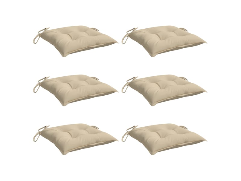  Lot de 6 coussins de palette, coussins de canapé beige 50x50x7 cm tissu oxford cf59745  - Conforama C