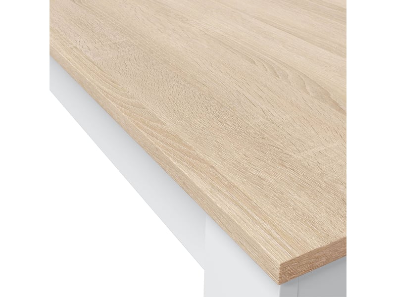  Table à manger 109x67x78 cm en décor naturel et blanc - nimes  - Conforama D