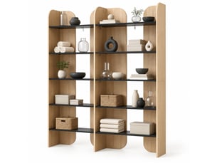 Bibliotheque coloris bicolore 5 étagère(s) WISHDOR - 25 cm x 160 cm
