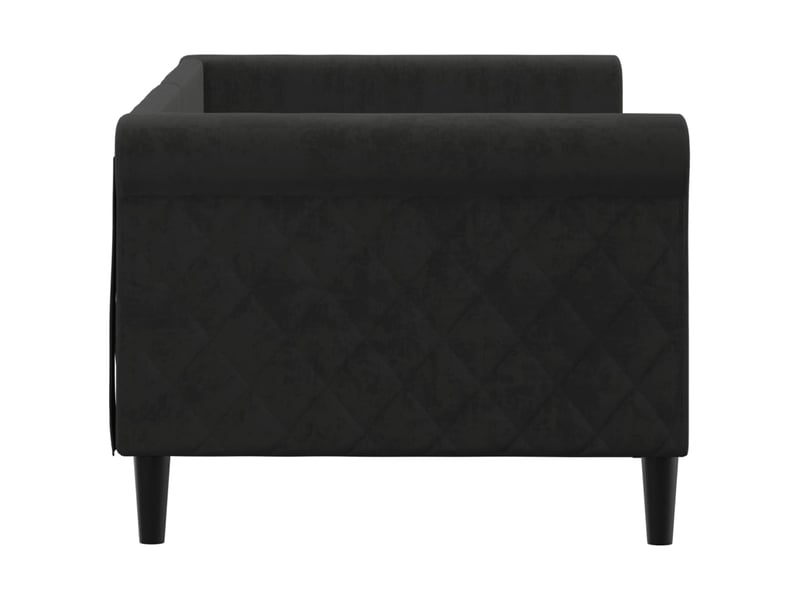  Lit simple- lit adulte -  lit de repos sans matelas noir 80x200 cm velours  - Conforama C