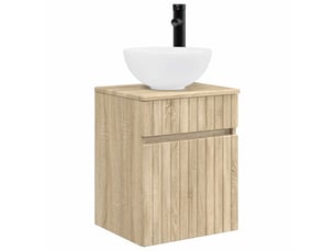 Meuble de lavabo mural, rangement salle de bain chêne sonoma 39x41x64.5 cm
