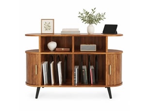 Buffet 2 porte(s) 0 tiroir(s) STILVORA - 110 cm coloris bois foncé