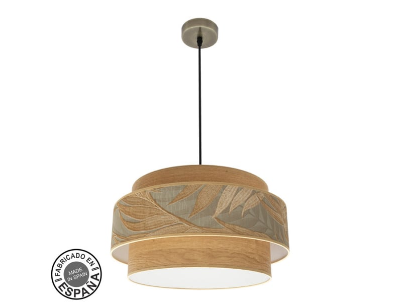  Suspension fabrilamp samoa cuir camel 3 x e27 ø 50 cm 231495014 - Conforama A