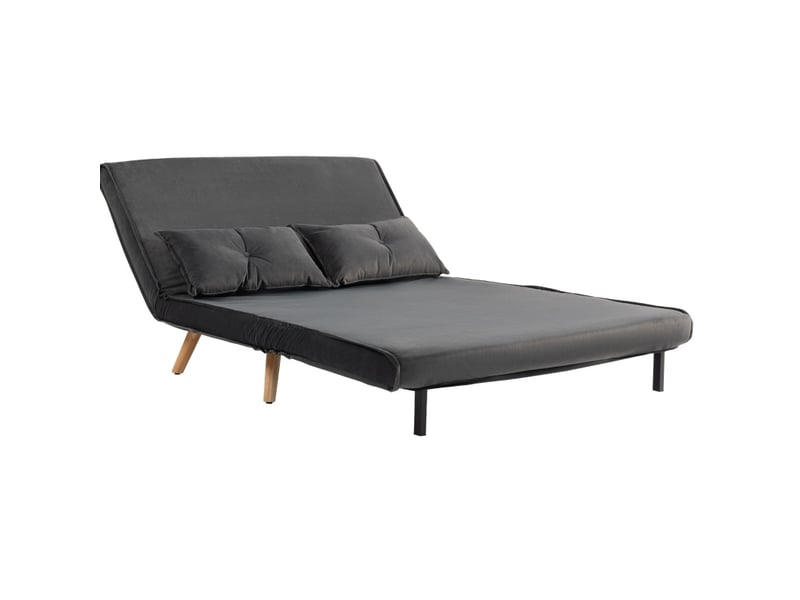  Canapé-lit modenvie 2 places convertible 190 x 120 cm gris foncé dossier réglable  - Conforama A