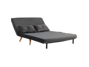 Canapé droit convertible MODENVIE 2 places Polyester gris
