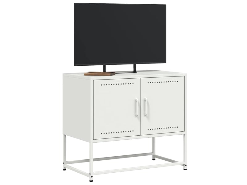  Meuble tv - banc tv - meuble de rangement blanc 68,5x39x60,5 cm acier  - Conforama D