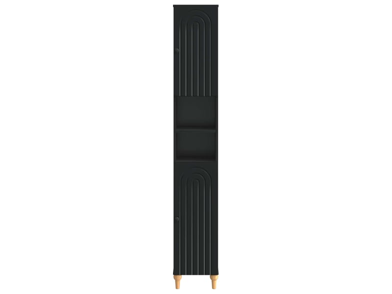  Colonne de salle de bain avec étagère ouverte alkmaar noir  - Conforama D