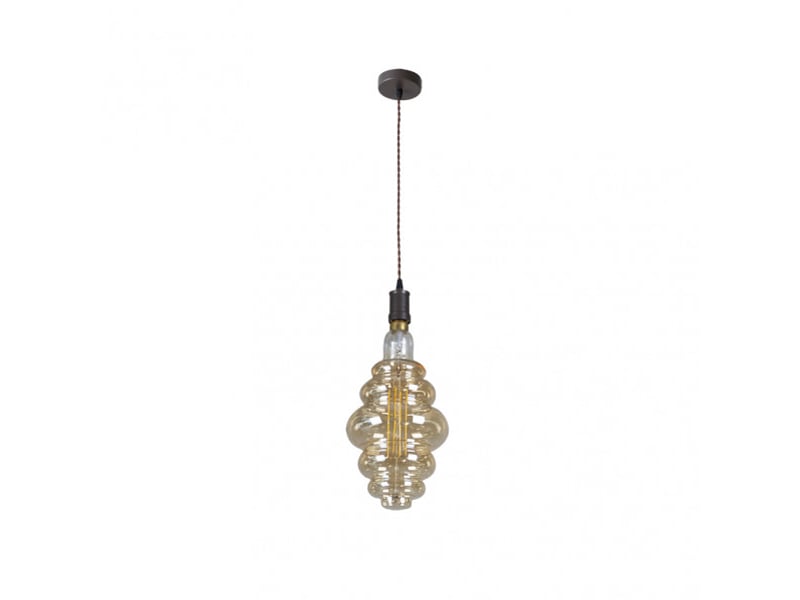  Fabrilamp loreto, suspension, moderne, 1 x e27, marronambre, 58-118 x 20 x 20 cm 167491002 - Conforama A