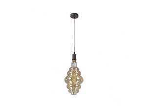Fabrilamp loreto, suspension, moderne, 1 x e27, marronambre, 58-118 x 20 x 20 cm