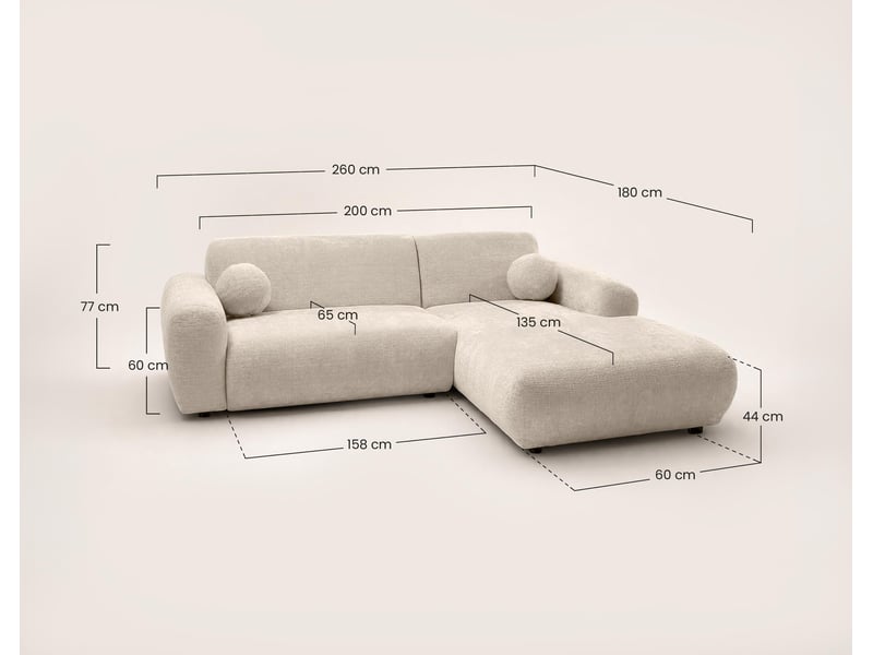  Louise - canapé d'angle droit 4 places en velours texturé - best mobilier - gris anthracite LOUISE - Conforama C
