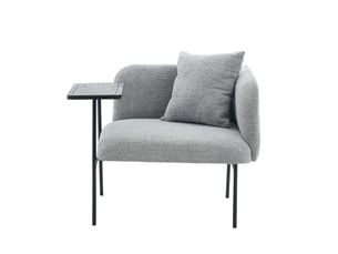 Fauteuil de relaxation,86x72x71 cm,avec table d’appoint et rangements,chenille,gris