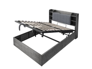 Lit coffre 180x200 cm coloris gris