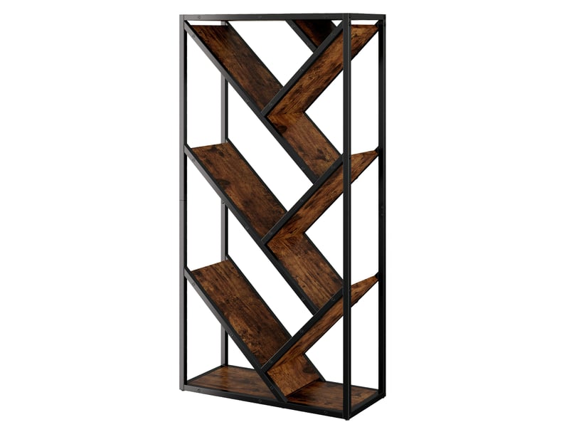  Étagère bibliothèque 80 x 35 x 160 cm – noir et marron vintage – 8 niveaux en forme d'arbre  - Conforama D