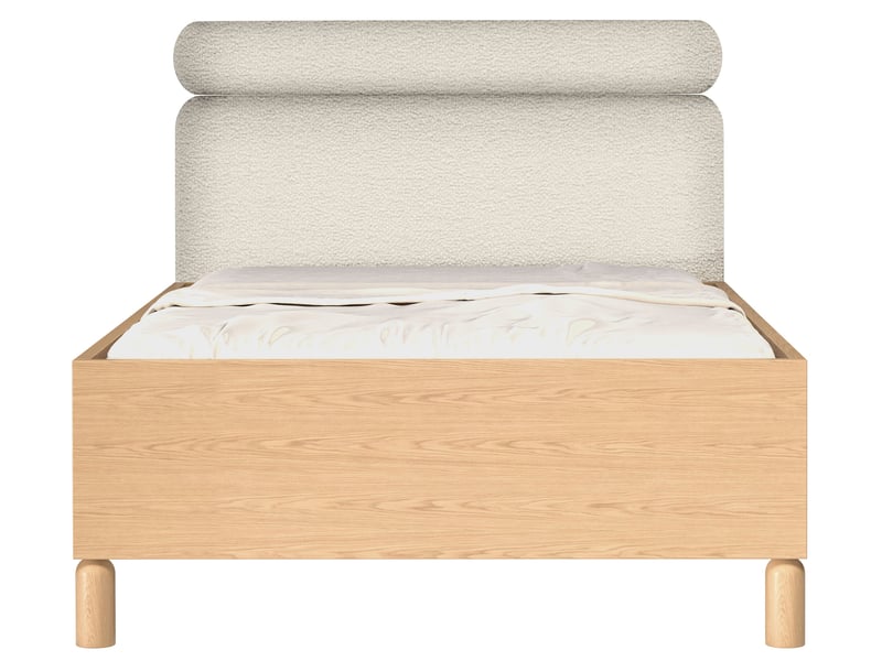 Selsey sanden - lit rembourré - 140x200 cm - bouclé chêne bookmatch Sanden - Conforama E