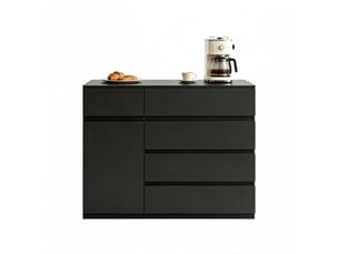 Commode 5 tiroir(s)    BGSRYAO  coloris noir largeur 100 cm