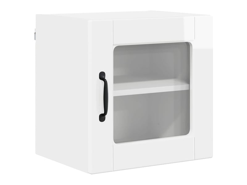  Meuble mural de cuisine, cabinet en verre mural blanc brillant 40x31x40cm shl2138  - Conforama A