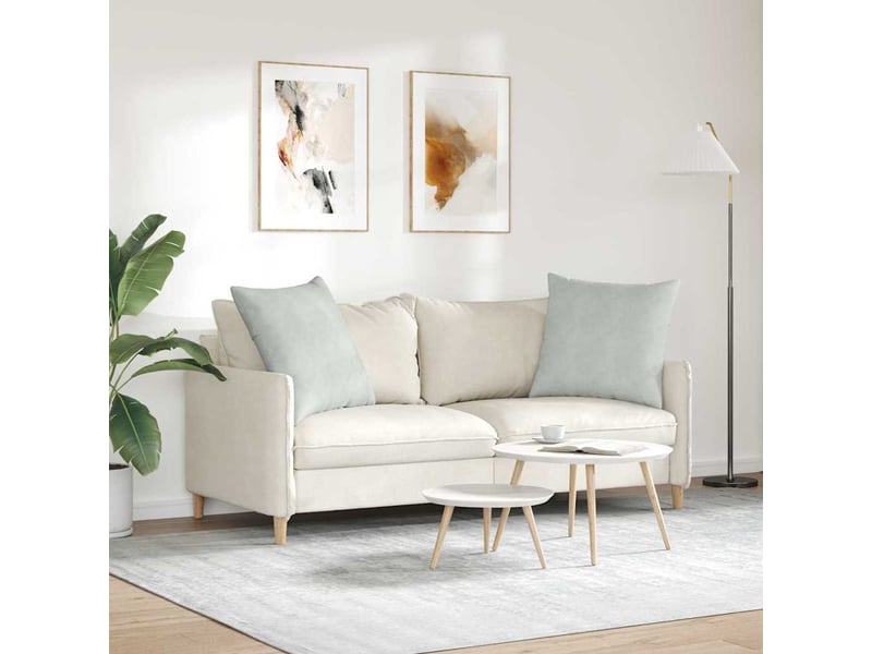  Lot de 2 coussins de canapé, coussins décoratifs gris clair 60 x 60 cm cf59073  - Conforama D