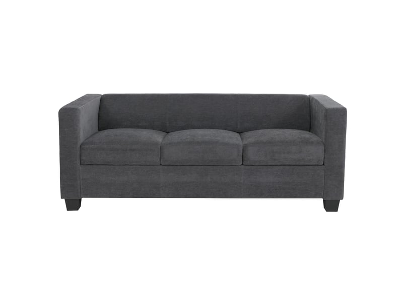  Canapé 3 places lille, canapé lounge 3 places, suspension nosag, tissuchenille (260 gm²) 190 cm - gris foncé  - Conforama A