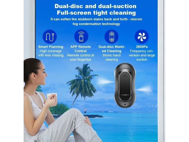  Robot lave vitre yw810 double pulvérisation app  - Conforama B