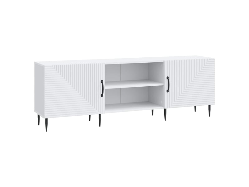  Meuble tv - banc tv - meuble de rangement 150 x 31 x 50 cm blanc bois d'ingénierie  - Conforama A