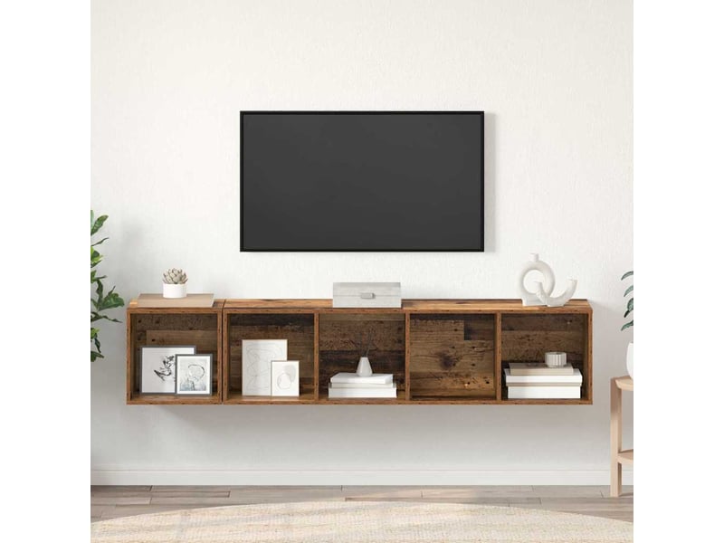  Ensemble de meubles tv 2 pcs bois ancien bois d'ingénierie  - Conforama D