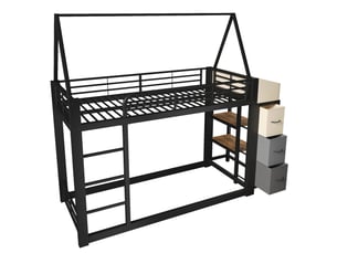 Lit mezzanine 90x200 cm   CozyNest coloris noir