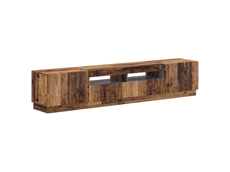  Meuble tv - banc tv - meuble de rangement led hoorn 3 pcs bois ancien bois d'ingénierie  - Conforama A