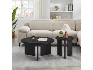 Table basse rond(e) coloris noir FLORAGRACE 