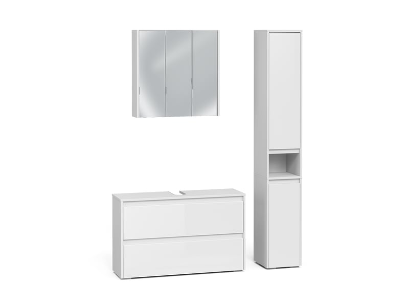 Vicco meubles bain, blanc haute brillanceblanc, 3 pièces - Conforama A
