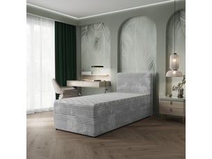Lit avec rangement 90x200 cm <strong>MASSENO</strong>  <strong></strong> coloris gris