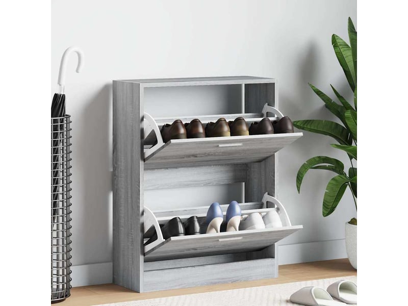  Meuble à chaussure, armoire à chaussures sonoma gris 63x24x81 cm bois d'ingénierie  - Conforama B
