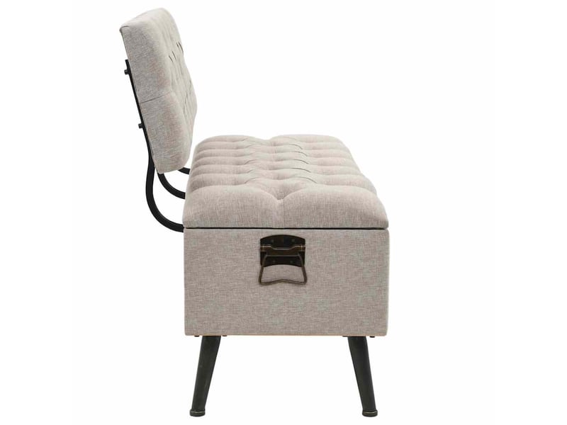  Banc chambre, banc de rangement avec dossier 110 cm crème tissu shl58733  - Conforama C